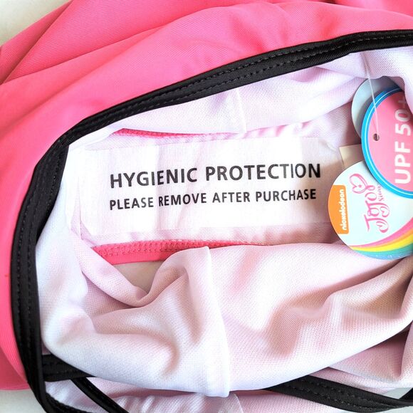 NWT Jojo Siwa S One Piece Flip Sequins Bathing Swim Suit Pink UPF 50+ Crisscross - Picture 7 of 8